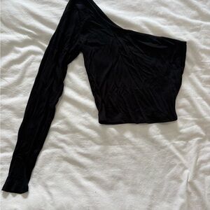 Garage Black One-Shoulder Top